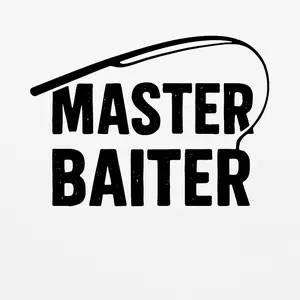 Funny “Master Baiter” Fishing Decal – Car/Truck/Boat Vinyl Sticker (Weatherproof, 5” Wide)
