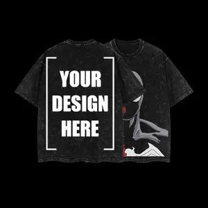 Superstyle Friendly Neighborhood Spidey-man Hero Dark Mutation Shadow Wallcrawler Symbiote Hero MCU Comic Double Printed Oversize Lightweight Acid Washed Tee TV Series Graphic Design Unisex Top Cotton Streetwear T-Shirt Clothes Menswear Womenswear