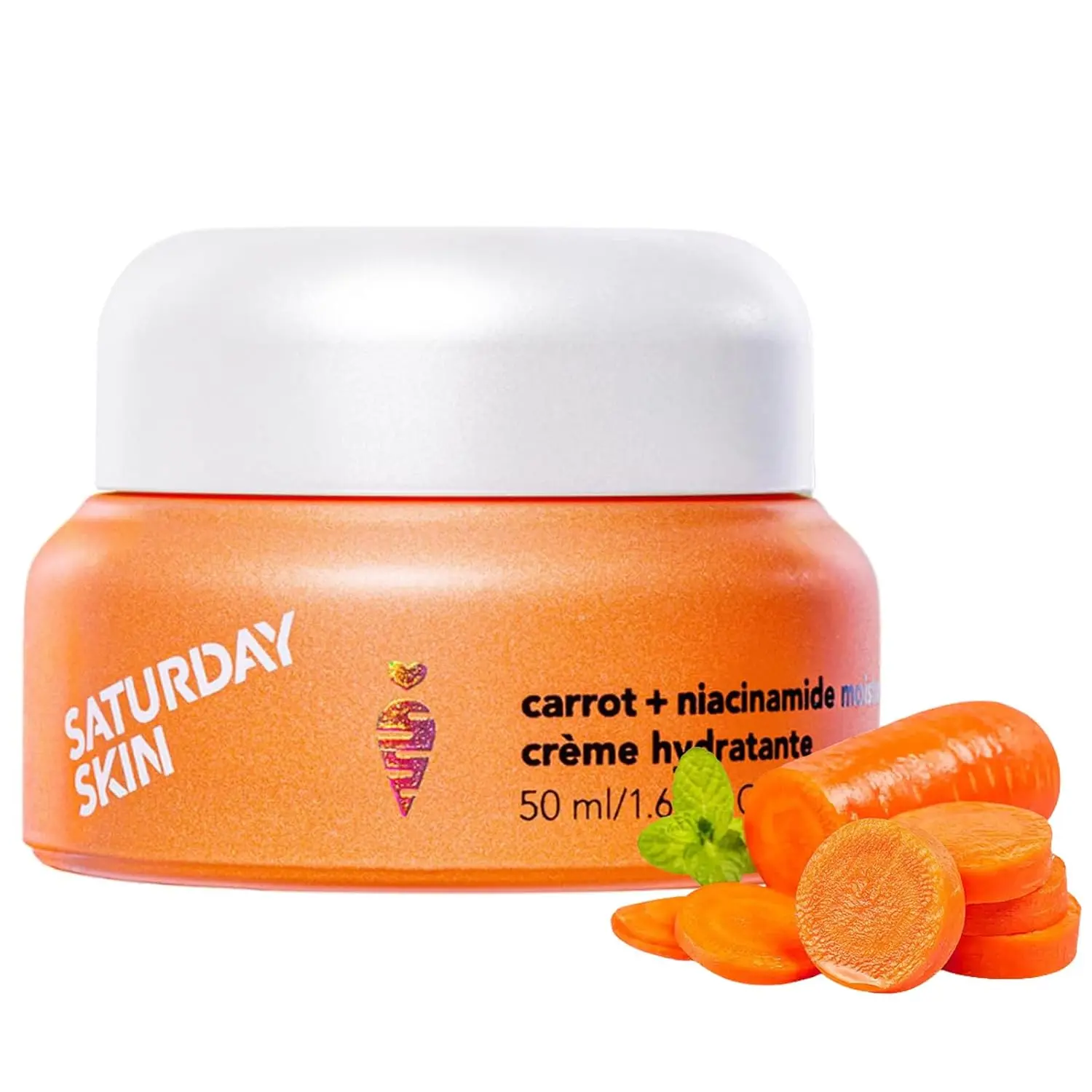 Saturday Skin Carrot Niacinamide Ceramides Centella Asiatica Peptide Moisturizing Cream 1.61 Ounce Paraben-Free Sulfates-Free Fragrance-Free Anti Wrinkle Facial Moisturizer mottled cleanser patches eye Plant-Based Ginseng Lash Growth Serum Tallow