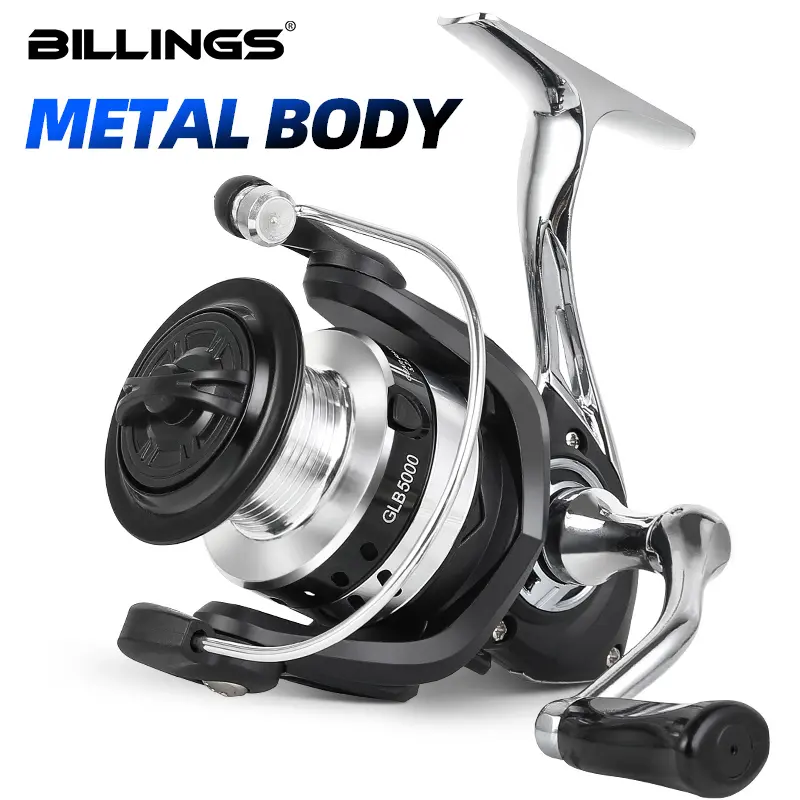 Billings GLB 1000-7000 Series Spinning Rod Reel 5.2:1 Gear Ratio, 12kg/26lb Max Drag, Metal Body, Fishing Reel for Freshwater and Saltwaterfishing, Outdoor Fishing Supplies, Fishing Accessories, Fishing Equipment, Fishing Tackle, Fishing Stuff