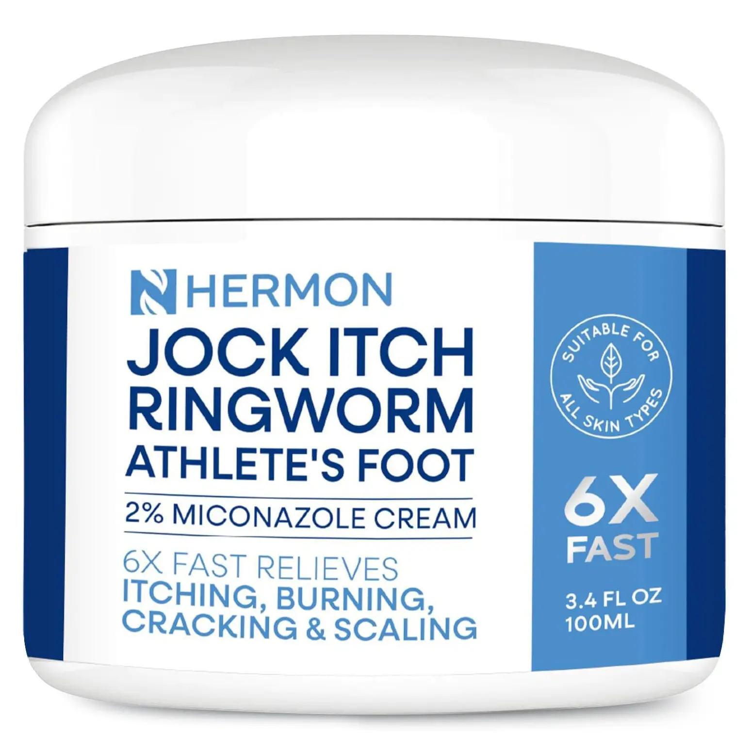 Hermon Antifungal Cream - All Single Item Body Care Product, Moisturizer & Anti-Dandruff Body Lotion for Jock Itch, Psoriasis, Ringworm Relief on Skin & Scalp, 100g, Moisturizers, Anti-Dandruff Body Lotions & Creams