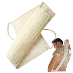Natural Loofah Sponge Back Scrubber with Handle Exfoliating Body Scrubber for Men Women Bath Personal Loofah Deeply Clean Invigorate Skin Shower Set Daily Care