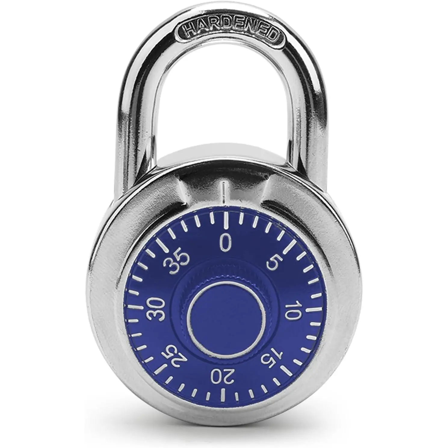 Mini Combination Padlock, 3-Dial Preset Code, Blue, 1 Pack