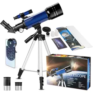 Telescope for  & Adults, 70mm Aperture 360mm Refractor (15X-150X) Telescope for Astronomy Beginners, Portable Travel Telescopes with Phone Adapter & 2 Eyepieces