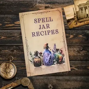 Witchcraft Spell Jar Recipe Book, Beginner Witch Guide, Magic, Vintage Style with Decorative Borders, Perfect for Birthdays and Celebrations, Gift