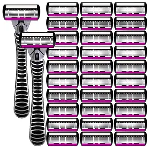 6-Layer Manual Shaving Razor, Safety Razors, European & American Style, Suitable For Men & Women, Provides Smooth Shaving Experience With Anti-Slip Strip, Applicable For 10 Occasions, Essential Tool For Daily Shaving And Hair Removal