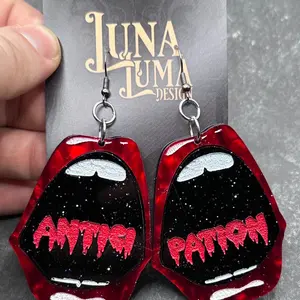 Anticipation Rocky Horror Acrylic Earrings Female
