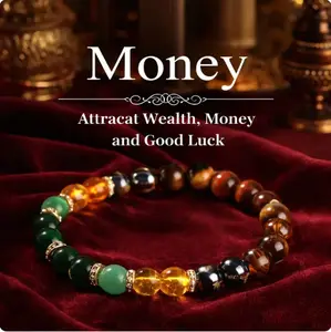 1pc Money Attraction Bracelet with Green Aventurine & Tiger Eye - blue friendship bracelet beaded jewelry protection bracelet encouragement gift fashion bracelet of the day Colorblock Beaded Crystal Bracelet