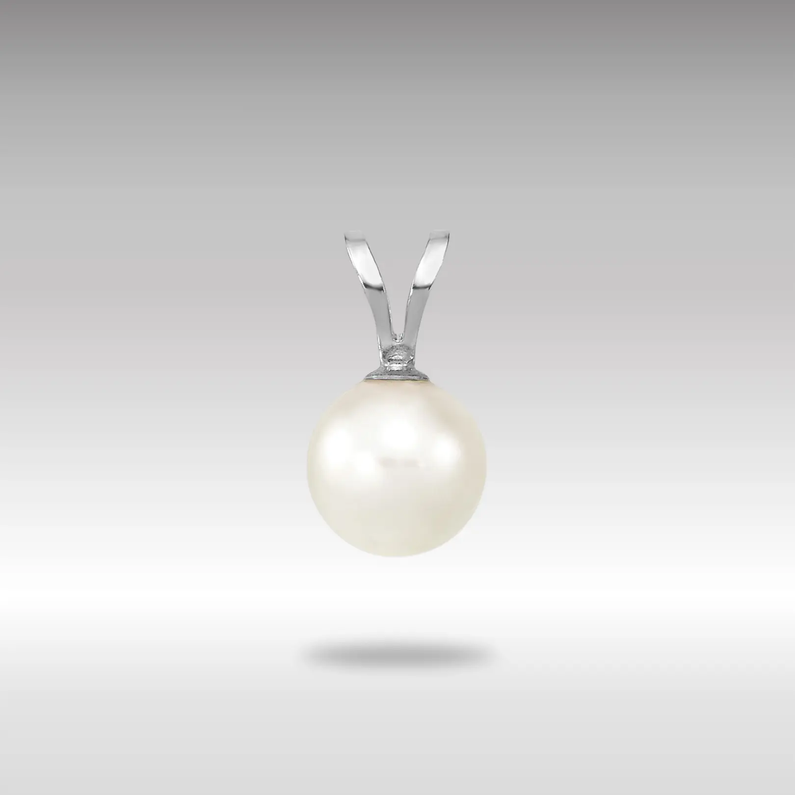 White 14K Gold 6-7mm Round White Saltwater Akoya Pendant - Model XFW487