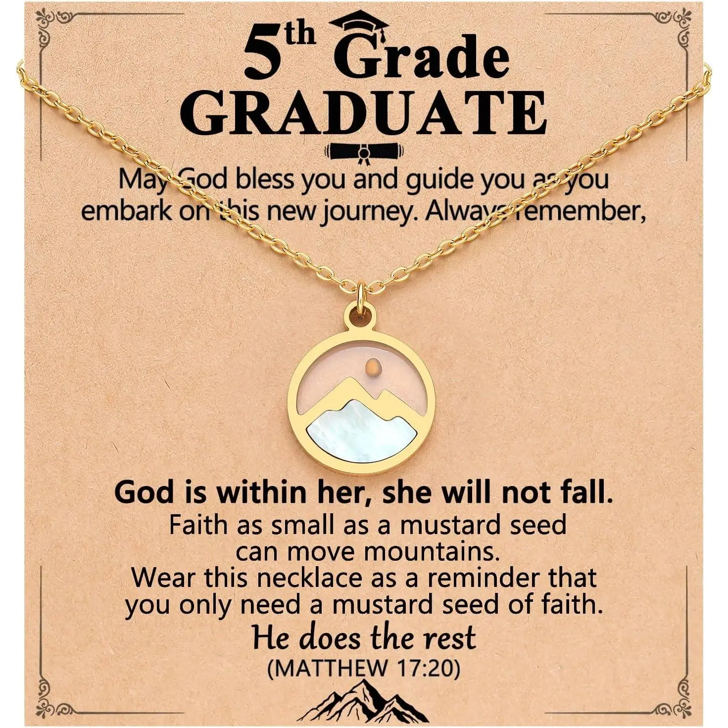 Christian Happy Graduation Gifts-Mustard Seed Necklace Religious 5th 8th Grade Graduation Gifts for Girls