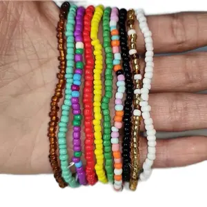 Bohemian Ankle Bracelet Set for Women - 10pcs Colorful Beaded Bracelets for Women's Fashion Accessories Boho Anklet Jewelry