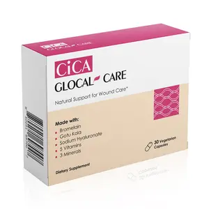 GlocalCare Cica Recovery Support Supplement | Natural Science-Backed Formula with Bromelain, Gotu Kola & Hyaluronate for Skin & Scar Care