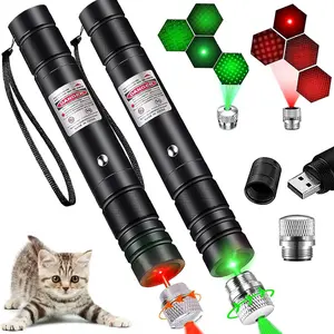 USB Rechargeable Pet Laser Toy, Low Power Safe Design, Interactive Wall Projection, Indoor Outdoor Use, Includes & Lasers, Laser Pointer
