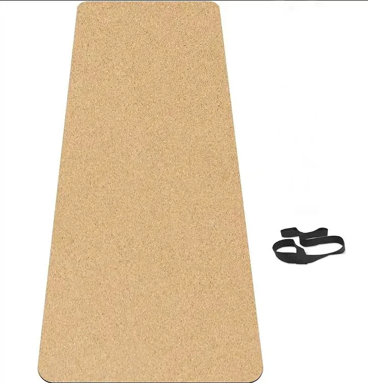 72"×27" Natural Cork Yoga Mat with Carry Strap, Non-Slip Natural Rubber Base, Eco Friendly Exercise Mat for Hot Yoga, Pilates & Home Workout