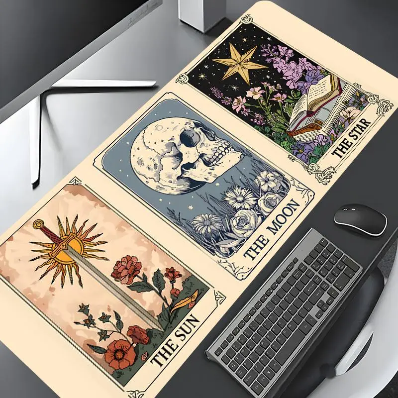 The Star Tarot Pattern Mouse Pad, Rectangle Gaming Mouse Pad, Non-slip Mousepad, Office Desk Keyboard Mouse Pad for Home Office Game Room Desk, Desktop Accessories, Aesthetic Desk Accessories