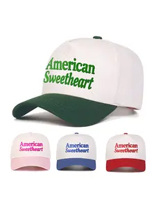 American Sweetheart Embroidered two-tone Hat American couple cap American Sweetheart Cap Embroidery Bachelorette Cap Summer Hat
