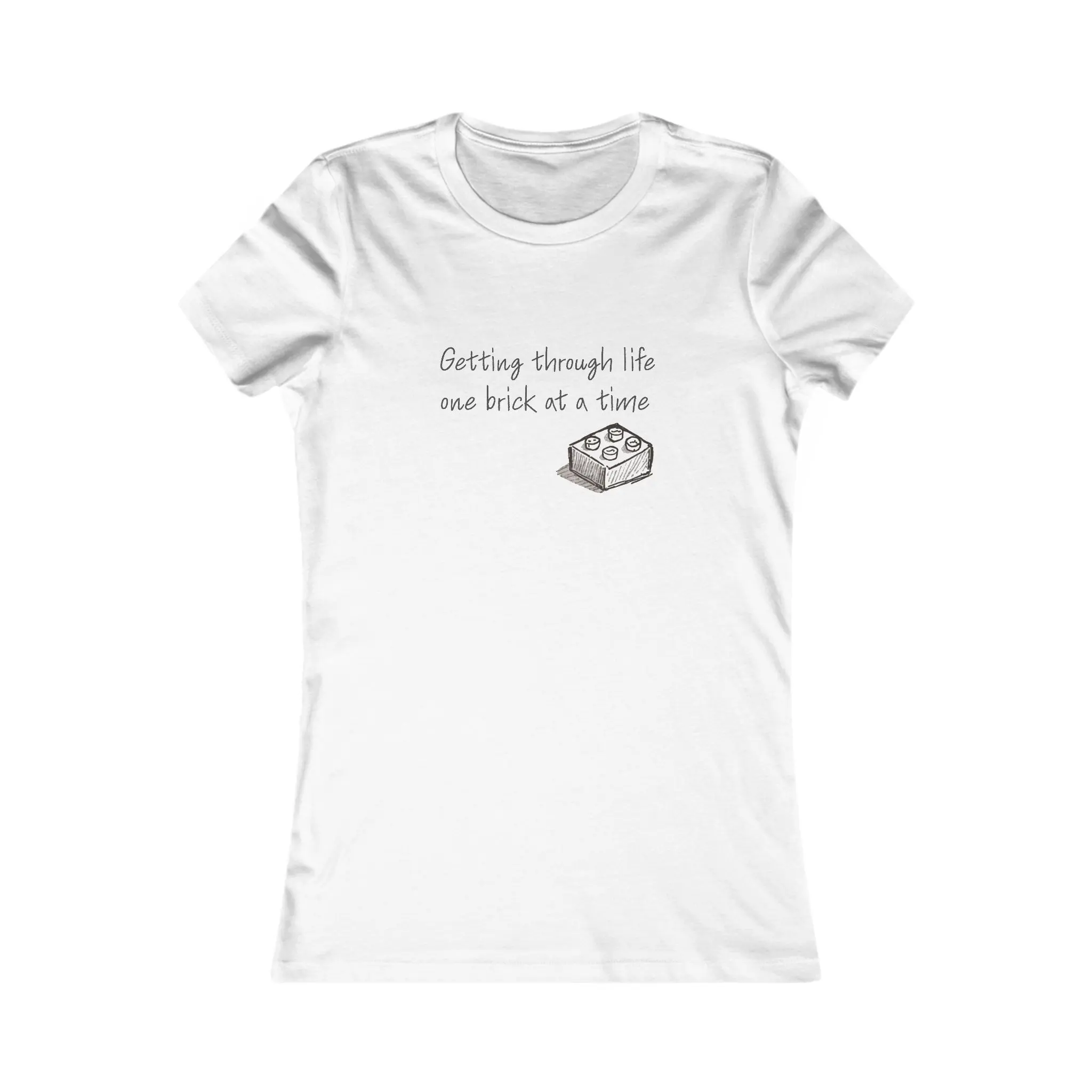 Women's Tee — 'Getting Through Life One Brick at a Time' Brick Graphic