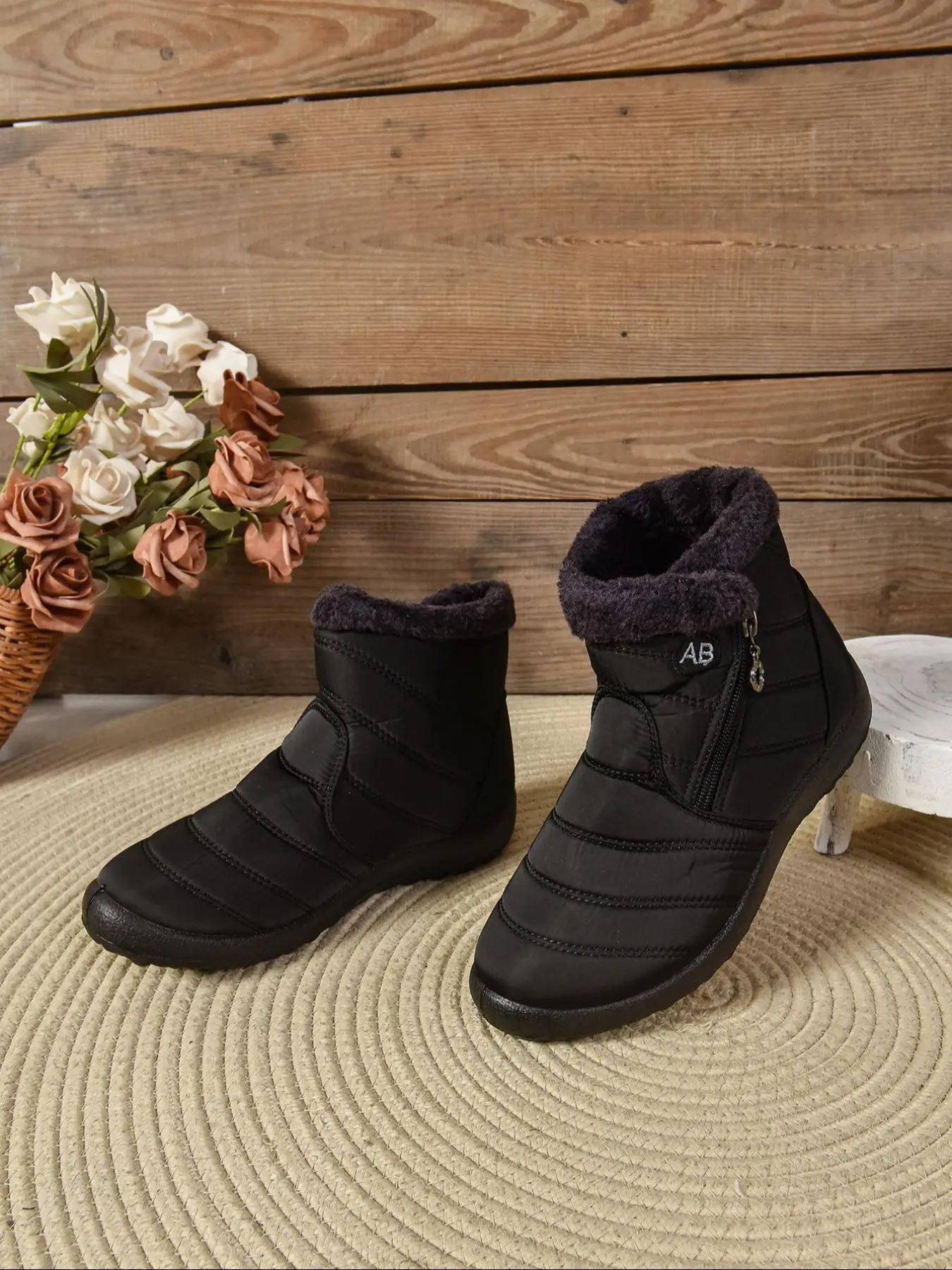 Unisex Winter Warm Thick Sole Ankle Boots, Casual Comfortable Snow Boots for Women & Men, Fluffy Lined Boots for Indoor & Outdoor Wear