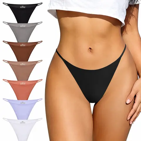 Eiggam Women's High Waist Bikini Briefs 7-Pack, Multiple Colors, Soft Stretch Elastane, Seamless No Roll Down, Breathable Solid Color Underwear for Daily Wear