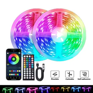 39.37-1574.8 Feet LED Smart Light Strip, APP or Remote Control with 44 Key Remote, Adjustable Color and Brightness, Light Dimmable for Home Decor