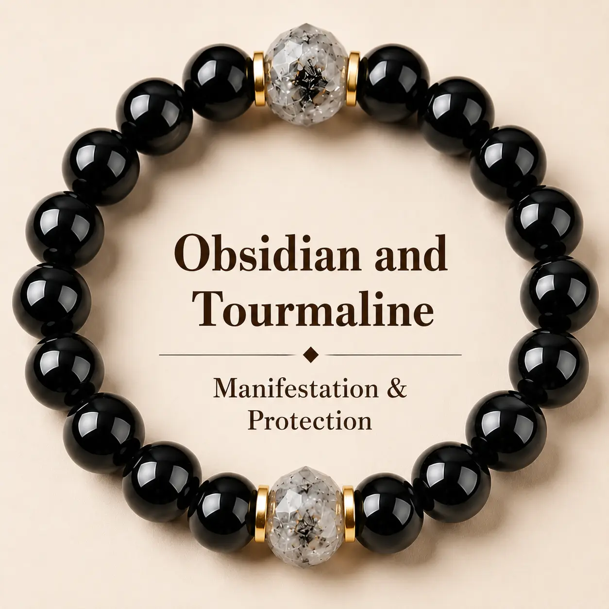 ARPURRAINA Obsidian & Black Tourmaline Bracelet – Black Grounding Stone for Manifestation & Protection, Healing Crystal Beaded Jewelry for Men Women, Perfect Christmas Gift for Mom Dad Valentine Birthday summerwins,summerwins
