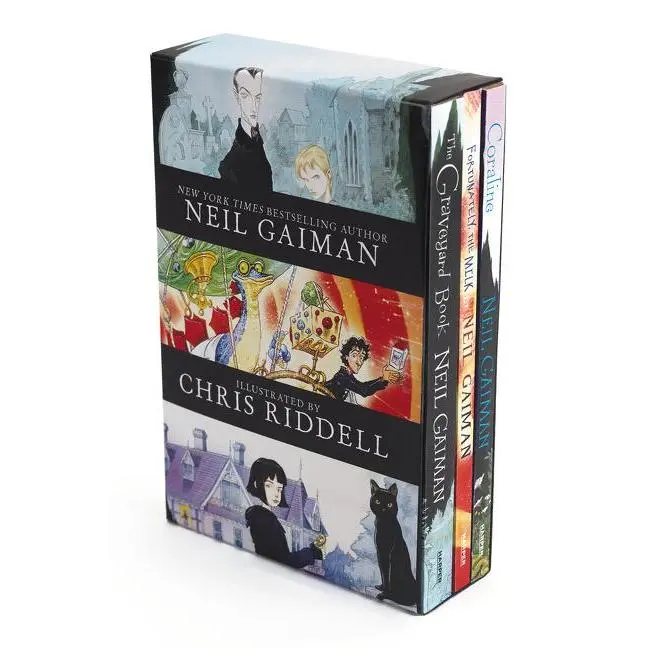 Neil Gaiman/Chris Riddell 3-Book Box Set: Coraline; The Graveyard Book; Fortunately, the Milk -- Neil Gaiman - Boxed Set