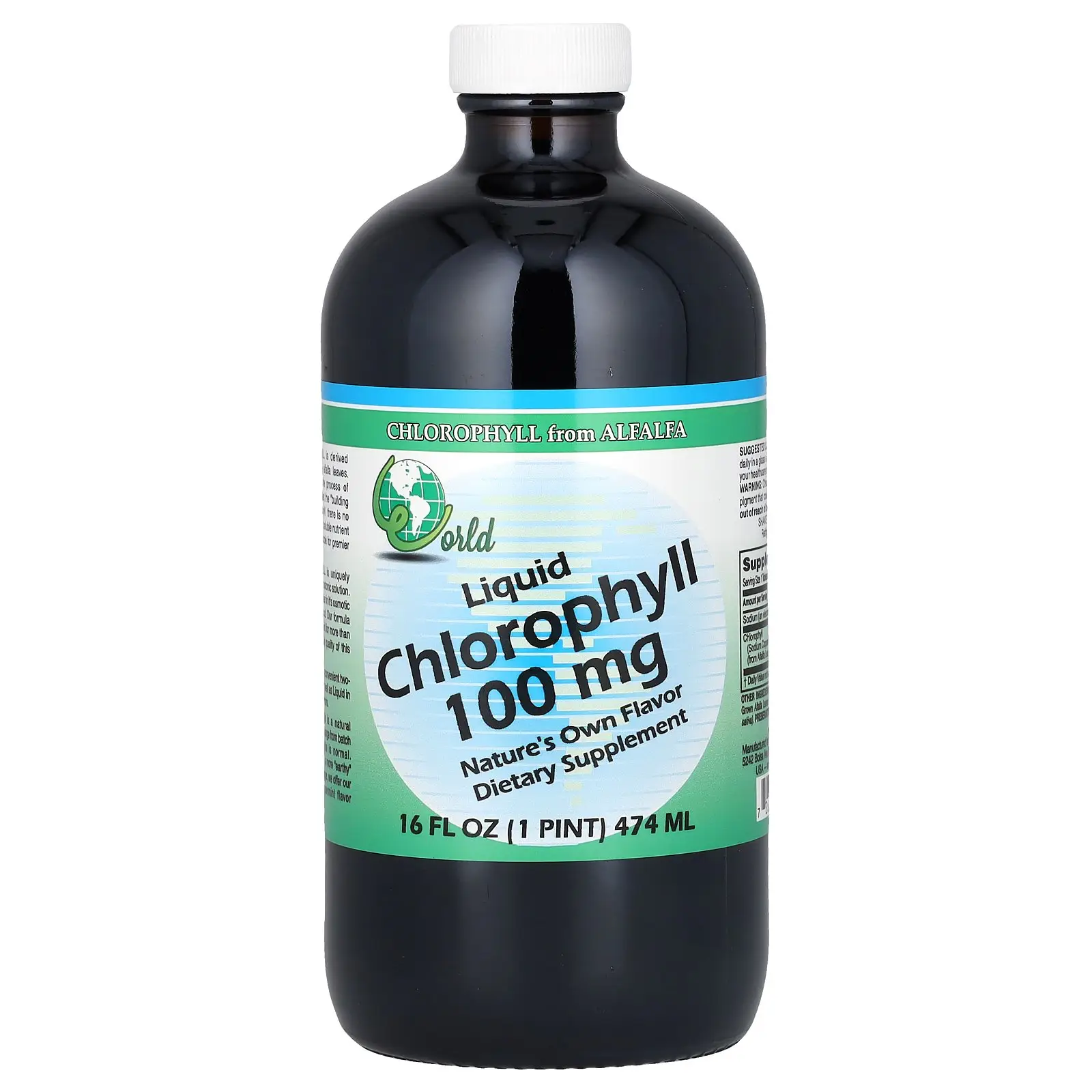 World Organic Liquid Chlorophyll, 100 mg, 16 fl oz (474 ml)