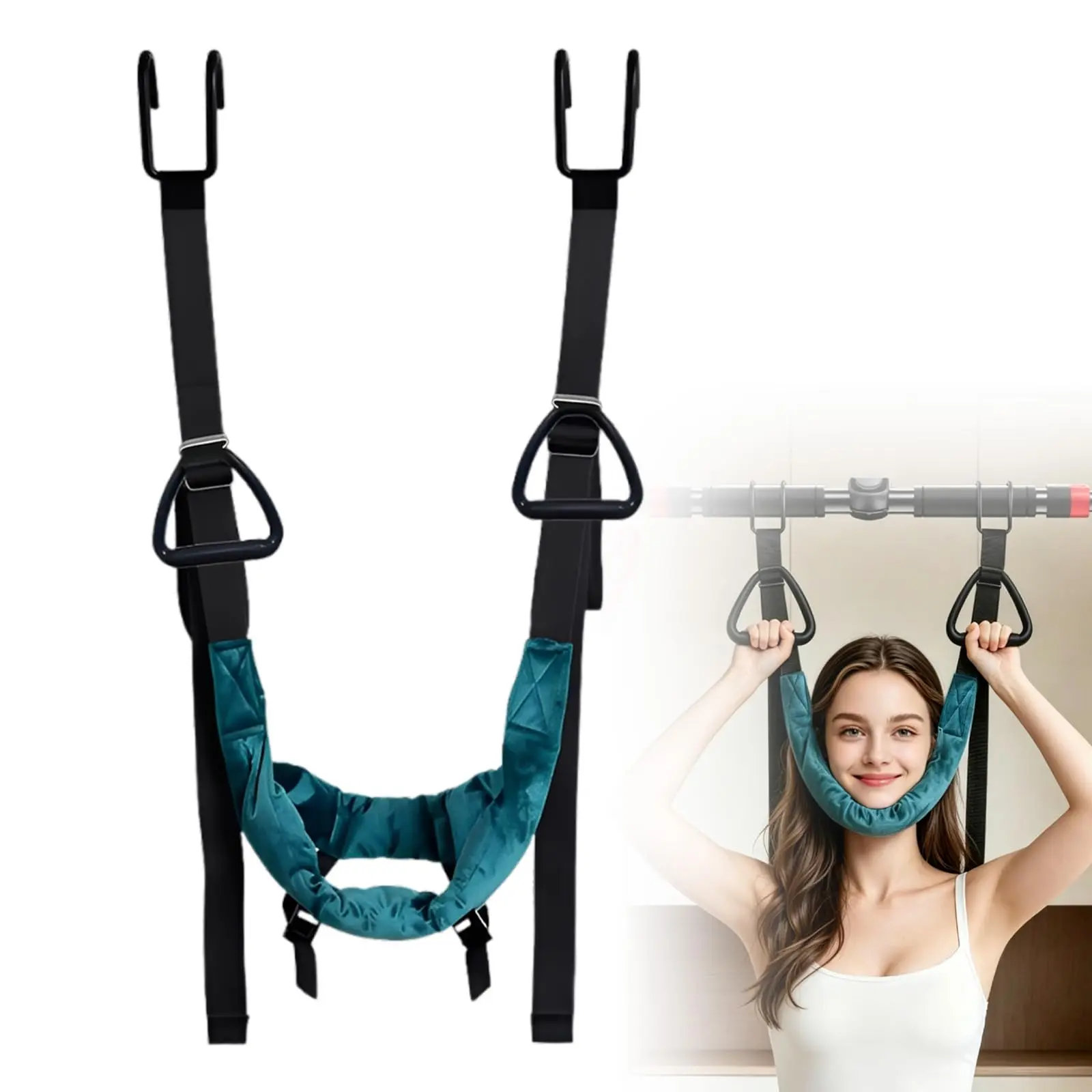 Neck Stretcher Cervical Traction Device Portable Neck Stretcher Hammock for Decompression Home Physical Therapy Neck Stretcher Tool Cervical Spine Relief Adjustable Tension for Men Women Adults Home Office Travel Daily Health