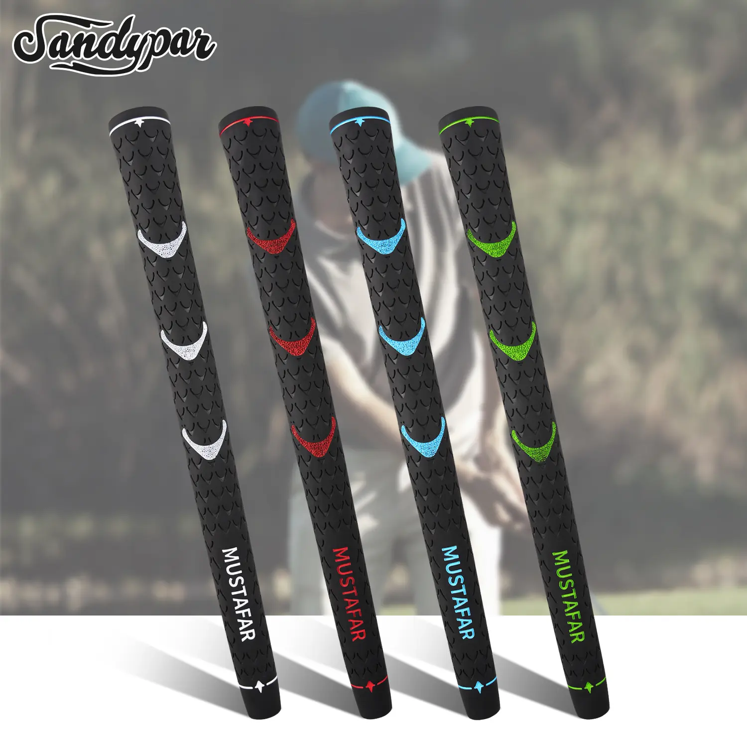 WUDAY  Small/Medium Golf Club Grip Set (13-Pack) - Anti-slip and Shock-absorbing with Thumbprint Texture Design Soft  Golf Grips. professional Non-Slip Jumbo golf accessories Blue Anti-Slip Golf Club Grip Set natural rubber