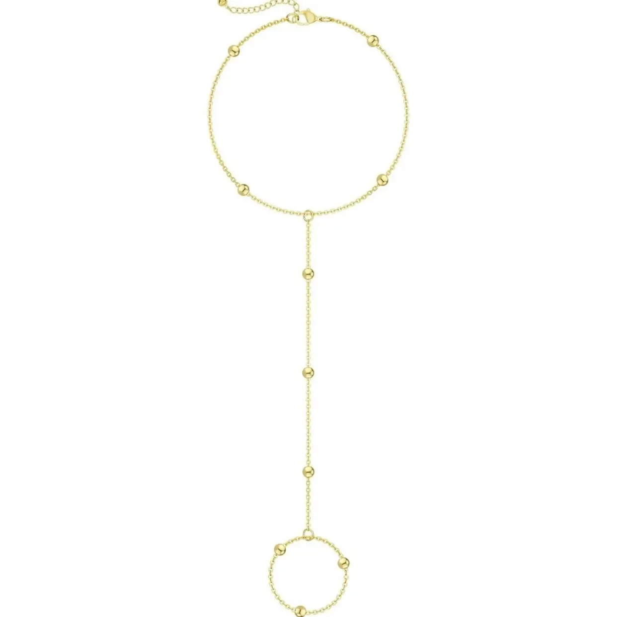 VENEZZI 14K gold plated Hand Chains Bracelet for women |  Bracelet and ring chain body jewelry stainless steel