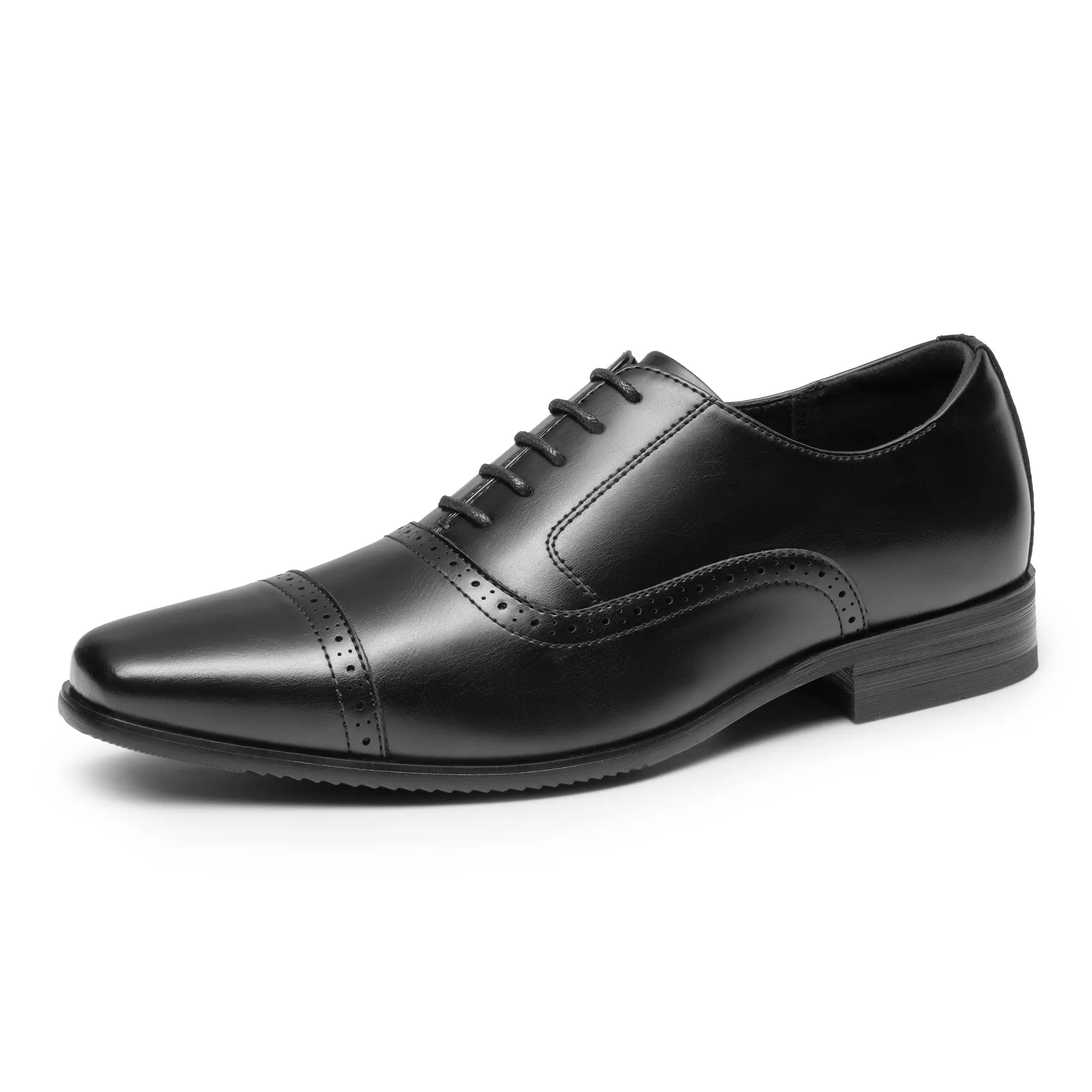 BRUNO MARC Men's Classy Closed-Lace Brogue Oxfords - Decorated Flat Slip-Resistant Formal Shoes, Work Office Footwear with Rubber Sole, Decorated Men's Oxfords