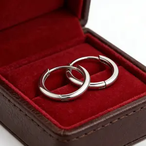 S999 Smooth Silver Hoop Earrings Small Minimalist Click Snap Closure Circle Hoops Lightweight Daily Wear Jewelry For Women And Men