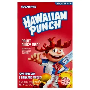3x Hawaiian Punch Fruit Juicy Red - On-The-Go Hydration Powder Drink Pack - Flavoring Powder 3 Count