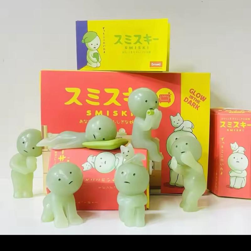 SMISKI lIVING Series Noctilucent Green Doll Blind Box Action Figures Decoration Model Toy Fans Children Gifts Random 1Pcs