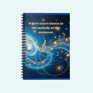 Starry Notebook, Celestial Journal, Galaxy Planner, Cosmic Diary, Space Stationery, Where The Stars Dance Notebook - Ruled Line