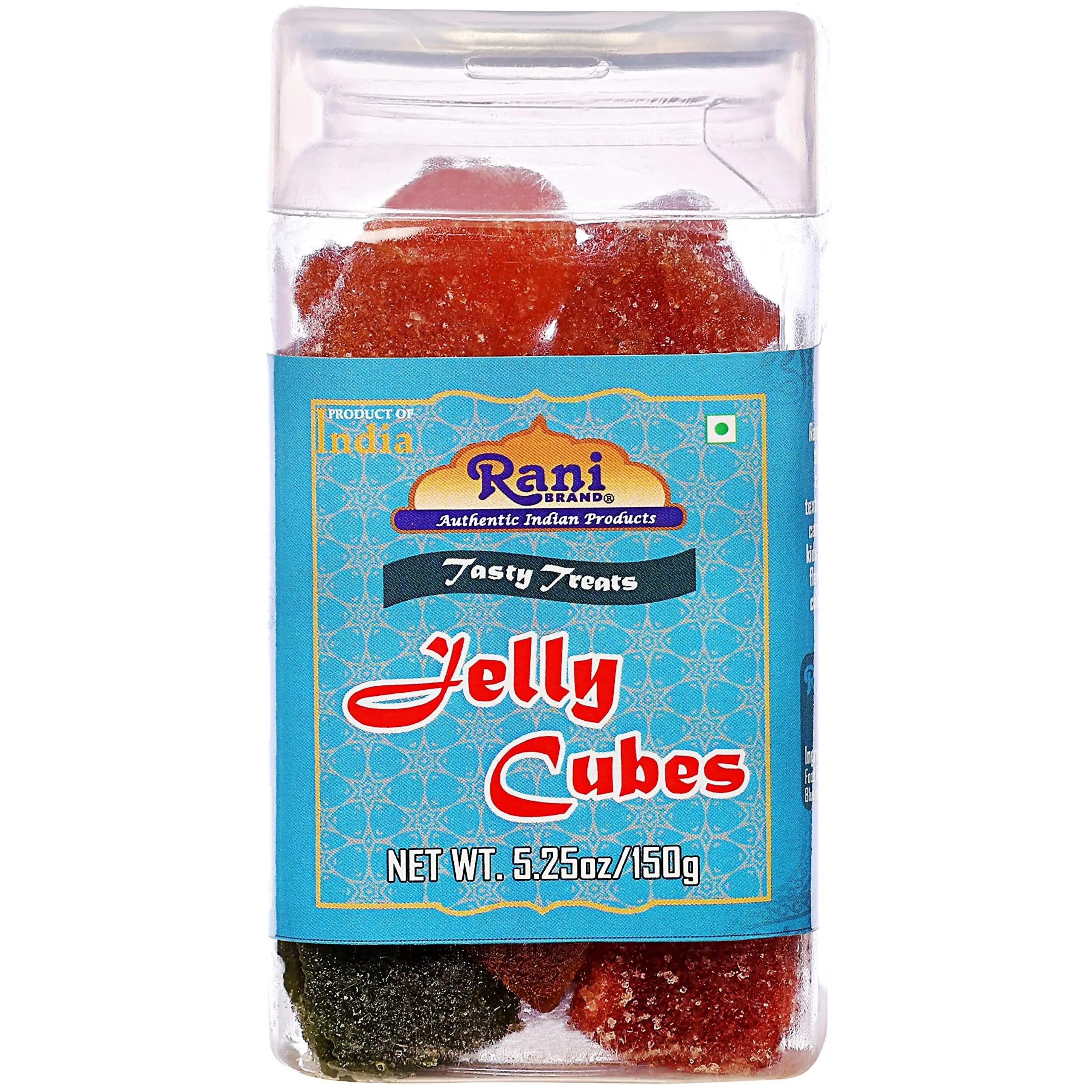 Rani Jelly Cubes 5.25oz (150g) Vacuum Sealed, Easy Open Top, Resealable Container ~ Indian Tasty Treats | Vegan | Gluten Friendly | NON-GMO | Indian Origin