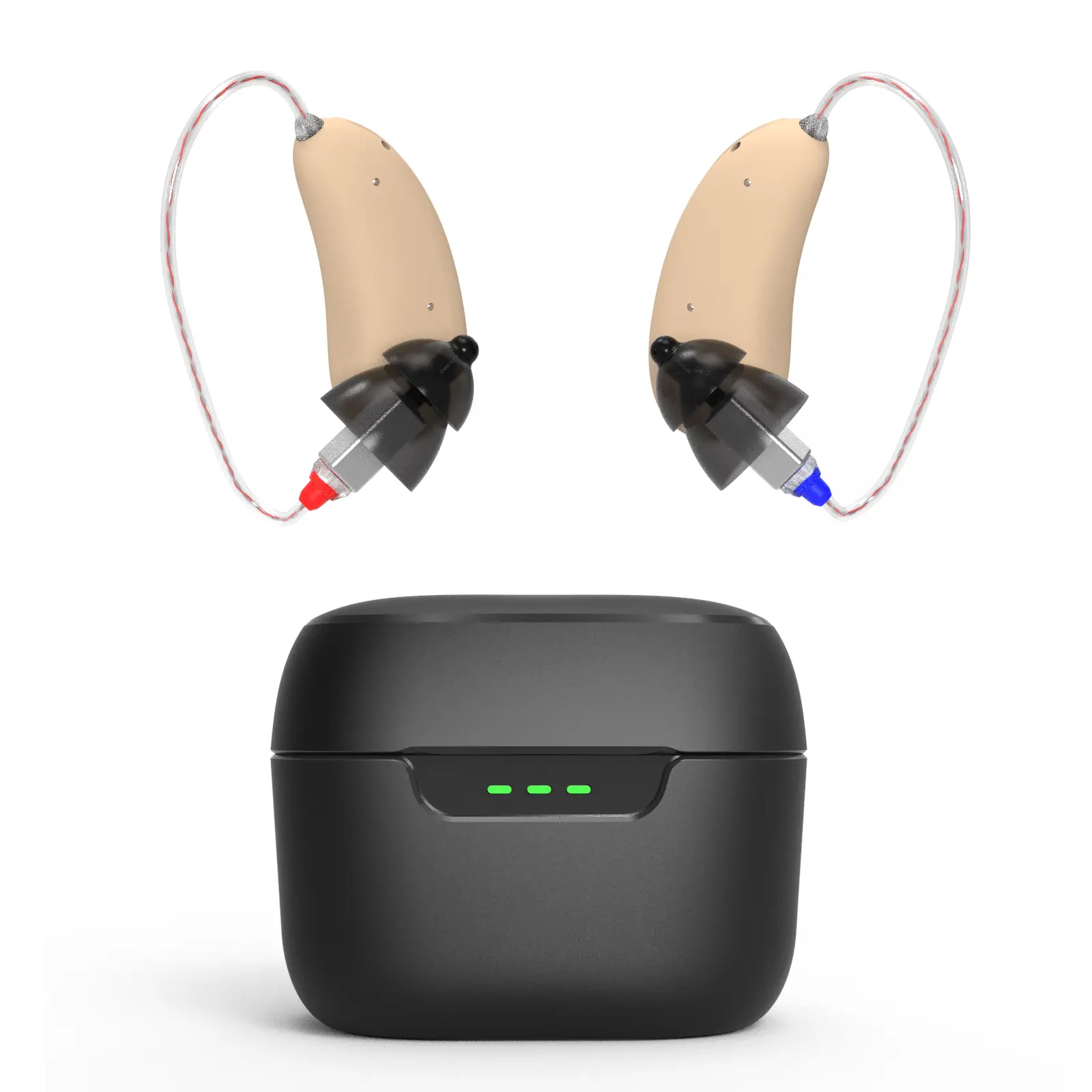 SCHBIT Upgraded 16-Channel Digital Hearing Aids for Mild to Moderate Hearing Loss, 45dB Gain, AI Noise Reduction, 3 Sound Modes, 2.5g Ultra-Light Comfort Fit, Durable Metal Receiver, 120+ Hours Battery with Charging Case