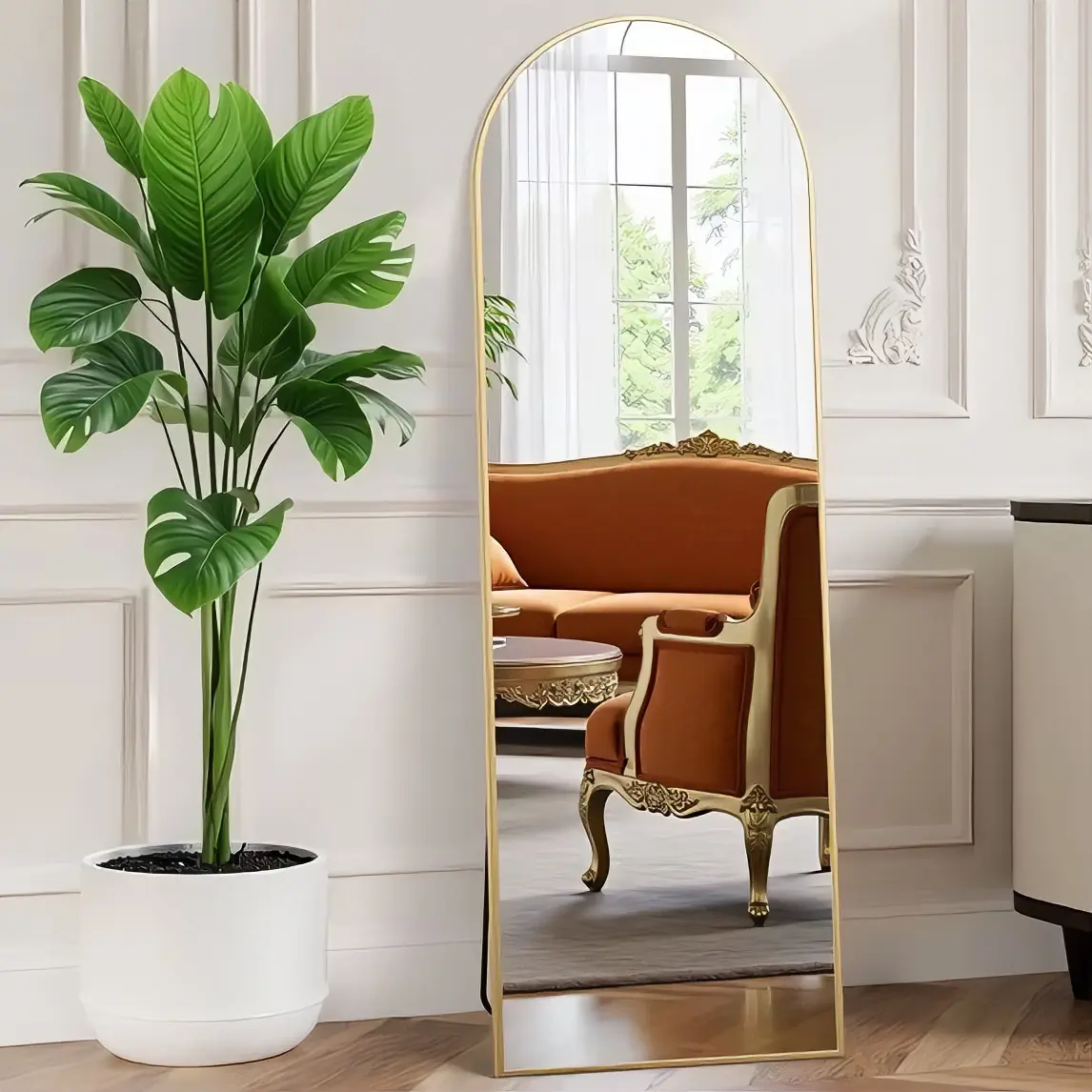Arched Full Length Mirror, Full Body Standing Mirror Floor Mirrors