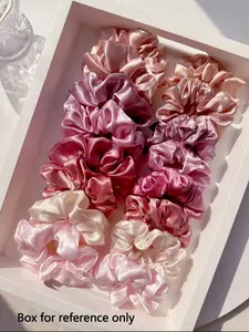 16pcs Satin Scrunchies for Women, Soft Silk-Like Elastic Hair Ties, Multi-Color Smooth Hair Bands for Ponytails Buns Daily Use