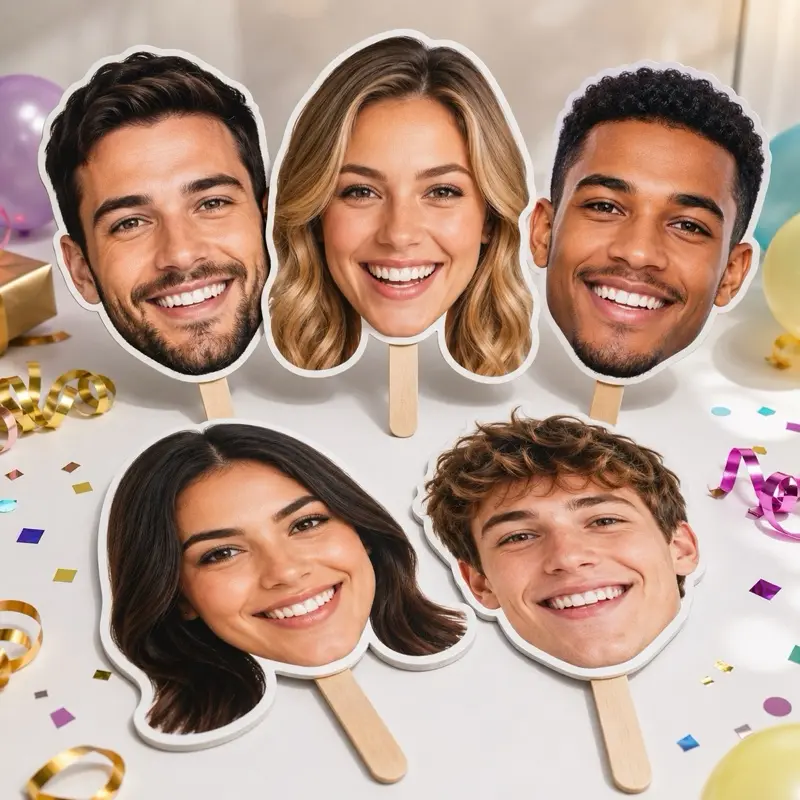 Custom Big Head Cutout, Face on a Stick, Personalized Life Size Cardboard Cutout, 6" to 48", Party Décor, Photoshoots, Graduations, 1 PC