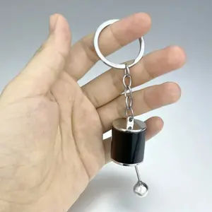 Metal Keychain Car Modification Parts Rotating Engine Shock Absorber Brake Gear Wheel HUB Key Ring, Durable Automotive Accessory