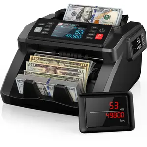 Mixed Denomination Money Counter Machine, Value Counting, N70 Bill Counter with UV/MG/IR/MT Counterfeit Detection, 3.5"TFT Display Cash Counting Machine, Printer Enabled Counter for Business