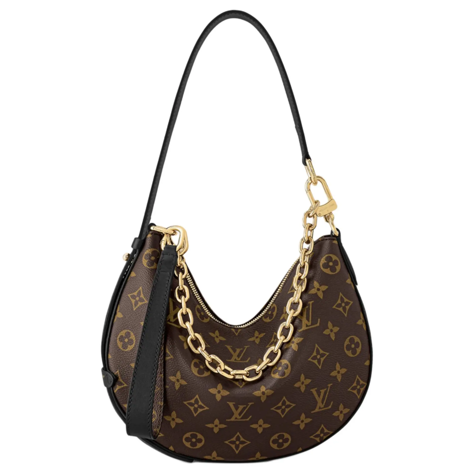 Louis Vuitton Cookie BB Chain-Print Leather Crossbody Bag for Women in Black and Brown Fashionable Unique Bags Classic Shoulder Bag