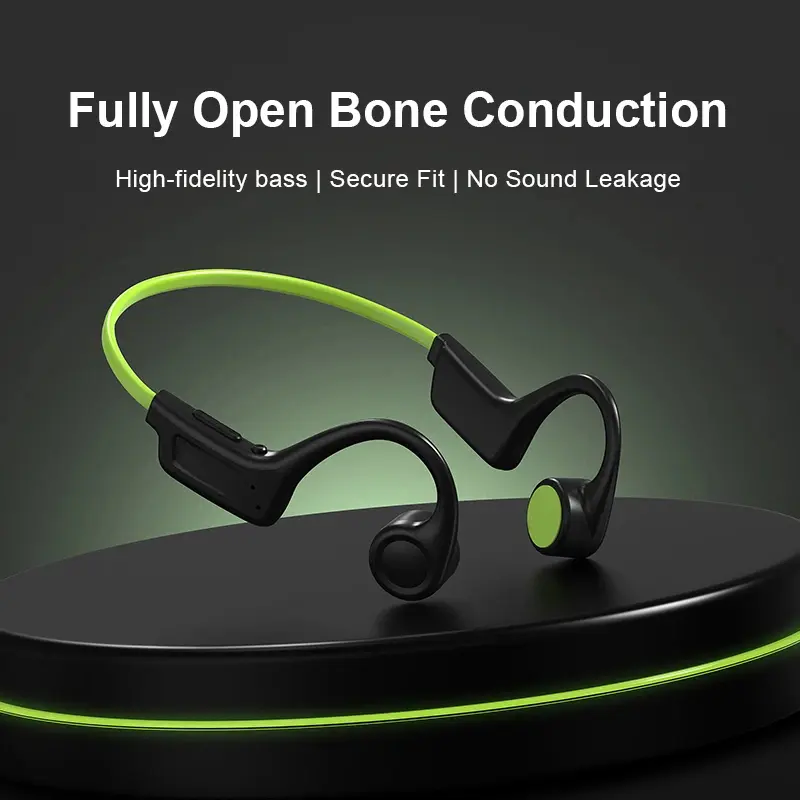 Mars02 Bone Conduction Headphones, Open-Ear Wireless Earphones, 10H Playtime, Lightweight Bluetooth Sports Headset