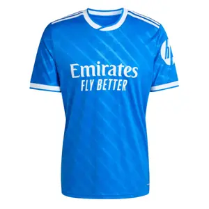 Bright Blue Colour RMA ss2526 3rd Edition Soccer Shirt, Blue RMA 3rd Edition Short Sleeve Football Shirt