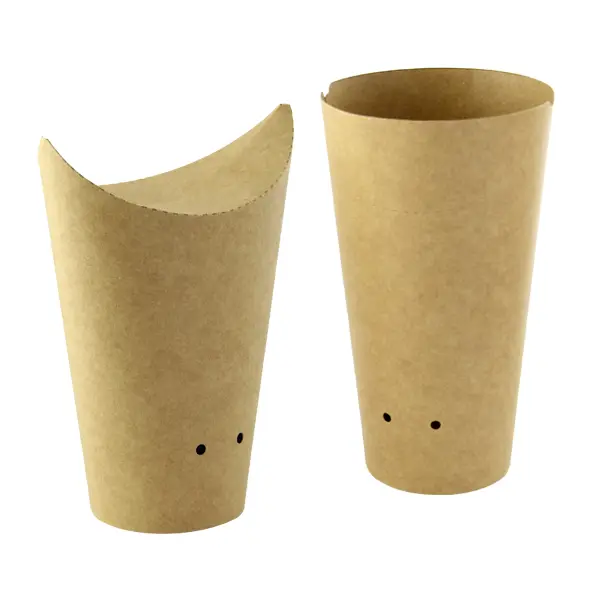 14 oz Closable Perforated Kraft Snack Cup, 2.36 x 6.3 in.