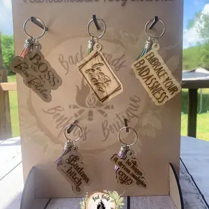 Laser burned keychains