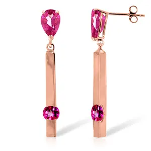 Galaxy Gold GG 14k Rose Gold Chandelier Earrings with Pink Topaz