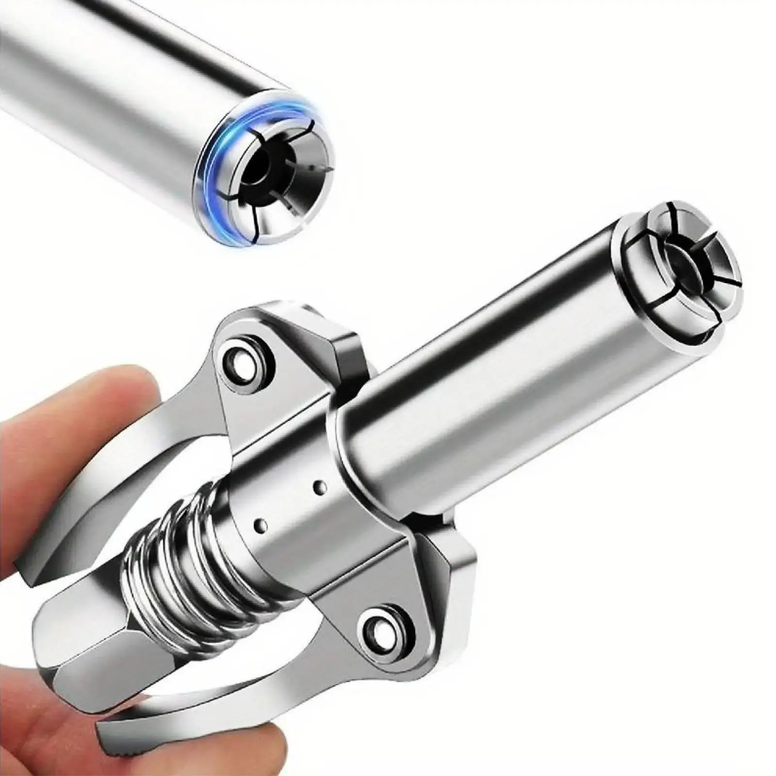 12000 PSI High Pressure Grease Gun Coupler with Double-handle, Compatible 1/8" NPT Grease Guns for Greasing Equipment Filling