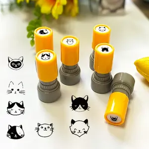 Cat Pattern Stamp, Mini Cute Cat Pattern Stamp, Teacher Reward Stamp, Office Stationery & Supplies